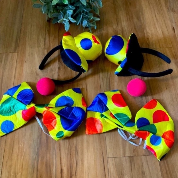 ~Set of (2) Clown Dress Up Headband, Bow Tie & Nose~ - Picture 2 of 2